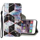 Coloured Drawing Pattern Horizontal Flip PU Leather Case with Holder & Card Slots & Wallet & Lanyard For iPhone 6 Plus & 6s Plus(Black Marble) - 1