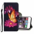 Coloured Drawing Pattern Horizontal Flip PU Leather Case with Holder & Card Slots & Wallet & Lanyard For iPhone 6 Plus & 6s Plus(Big Golden Butterfly) - 1