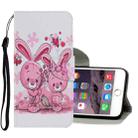 Coloured Drawing Pattern Horizontal Flip PU Leather Case with Holder & Card Slots & Wallet & Lanyard For iPhone 8 Plus & 7 Plus(Cute Rabbit) - 1