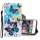 Coloured Drawing Pattern Horizontal Flip PU Leather Case with Holder & Card Slots & Wallet & Lanyard For iPhone 8 Plus & 7 Plus(Purple Butterfly) - 1