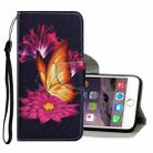 Coloured Drawing Pattern Horizontal Flip PU Leather Case with Holder & Card Slots & Wallet & Lanyard For iPhone 8 & 7(Big Golden Butterfly) - 1