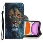 For iPhone 11 Coloured Drawing Pattern Horizontal Flip PU Leather Case with Holder & Card Slots & Wallet & Lanyard (Lion) - 1
