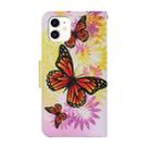 For iPhone 11 Coloured Drawing Pattern Horizontal Flip PU Leather Case with Holder & Card Slots & Wallet & Lanyard (Chrysanthemum Butterfly) - 3
