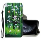 For iPhone 11 Pro Coloured Drawing Pattern Horizontal Flip PU Leather Case with Holder & Card Slots & Wallet & Lanyard (Panda) - 1