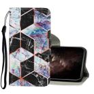 For iPhone 11 Pro Max Coloured Drawing Pattern Horizontal Flip PU Leather Case with Holder & Card Slots & Wallet & Lanyard (Black Marble) - 1