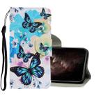 For iPhone 11 Pro Max Coloured Drawing Pattern Horizontal Flip PU Leather Case with Holder & Card Slots & Wallet & Lanyard (Purple Butterfly) - 1