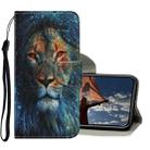 For iPhone XR Coloured Drawing Pattern Horizontal Flip PU Leather Case with Holder & Card Slots & Wallet & Lanyard(Lion) - 1