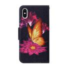 For iPhone XS Max Coloured Drawing Pattern Horizontal Flip PU Leather Case with Holder & Card Slots & Wallet & Lanyard(Big Golden Butterfly) - 3