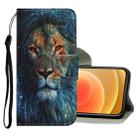 For iPhone 12 mini Coloured Drawing Pattern Horizontal Flip PU Leather Case with Holder & Card Slots & Wallet & Lanyard (Lion) - 1