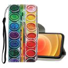 For iPhone 12 mini Coloured Drawing Pattern Horizontal Flip PU Leather Case with Holder & Card Slots & Wallet & Lanyard (Eye Shadow) - 1