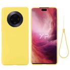 For Huawei Mate 40 Pure Color Liquid Silicone Shockproof Full Coverage Case(Yellow) - 1