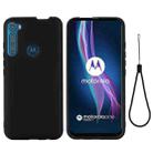 For Motorola One Fusion+ Pure Color Liquid Silicone Shockproof Full Coverage Case(Black) - 1