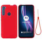 For Motorola One Fusion+ Pure Color Liquid Silicone Shockproof Full Coverage Case(Red) - 1