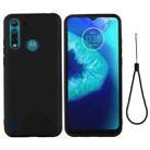 For Motorola Moto G8 Power Lite Pure Color Liquid Silicone Shockproof Full Coverage Case(Black) - 1