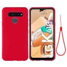 For LG K41S Pure Color Liquid Silicone Shockproof Full Coverage Case(Red) - 1