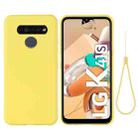 For LG K51S Pure Color Liquid Silicone Shockproof Full Coverage Case(Yellow) - 1