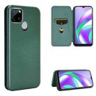 For OPPO Realme Narzo 20 / Realme C12 Carbon Fiber Texture Horizontal Flip TPU + PC + PU Leather Case with Card Slot(Green) - 1