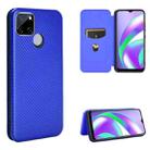 For OPPO Realme Narzo 20 / Realme C12 Carbon Fiber Texture Horizontal Flip TPU + PC + PU Leather Case with Card Slot(Blue) - 1