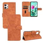For LG Q92 5G Solid Color Skin Feel Magnetic Buckle Horizontal Flip Calf Texture PU Leather Case with Holder & Card Slots & Wallet(Brown) - 1