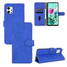 For LG Q92 5G Solid Color Skin Feel Magnetic Buckle Horizontal Flip Calf Texture PU Leather Case with Holder & Card Slots & Wallet(Blue) - 1