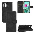 For LG Q92 5G Solid Color Skin Feel Magnetic Buckle Horizontal Flip Calf Texture PU Leather Case with Holder & Card Slots & Wallet(Black) - 1