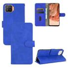 For OPPO F17 Solid Color Skin Feel Magnetic Buckle Horizontal Flip Calf Texture PU Leather Case with Holder & Card Slots & Wallet(Blue) - 1