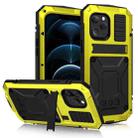 For iPhone 12 Pro Max R-JUST Shockproof Waterproof Dust-proof Metal + Silicone Protective Case with Holder(Yellow) - 1