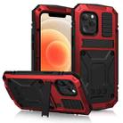 For iPhone 12 mini R-JUST Shockproof Waterproof Dust-proof Metal + Silicone Protective Case with Holder (Red) - 1