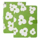 Flower Pattern Horizontal Flip Leather Case with Holder & Sleep / Wake-up Function For iPad 10.2 2021 / 2020 / 2019(Green) - 1