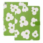 Flower Pattern Horizontal Flip Leather Case with Holder & Sleep / Wake-up Function For iPad 9.7 (2018) & (2017)(Green) - 1