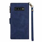 For Samsung Galaxy S10 Zipper Multi-card Slots Horizontal Flip PU Leather Case with Holder & Card Slots & Wallet & Lanyard & Photo Frame(Blue) - 3