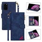 For Samsung Galaxy S20 Plus Zipper Multi-card Slots Horizontal Flip PU Leather Case with Holder & Card Slots & Wallet & Lanyard & Photo Frame(Blue) - 1