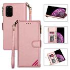 For Samsung Galaxy S20 Plus Zipper Multi-card Slots Horizontal Flip PU Leather Case with Holder & Card Slots & Wallet & Lanyard & Photo Frame(Rose Gold) - 1