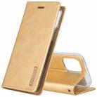 GOOSPERY BLUE MOON FLIP Crazy Horse Texture Horizontal Flip Leather Case with Holder & Card Slots & Wallet For iPhone 12 Mini(Gold) - 1