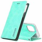 GOOSPERY BLUE MOON FLIP Crazy Horse Texture Horizontal Flip Leather Case with Holder & Card Slots & Wallet For iPhone 12 / 12 Pro(Mint Green) - 1