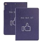 For iPad 10.2 2021 / 2020 / 2019 Thumbs Pattern Horizontal Flip Leather Case with Holder & Sleep / Wake-up Function(Sapphire Blue) - 1