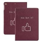 For iPad 10.2 2021 / 2020 / 2019 Thumbs Pattern Horizontal Flip Leather Case with Holder & Sleep / Wake-up Function(Wine Red) - 1