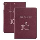 For iPad Pro 10.5 inch / Air (2019) Thumbs Pattern Horizontal Flip Leather Case with Holder & Sleep / Wake-up Function(Wine Red) - 1