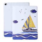 For iPad 10.2 2021 / 2020 / 2019 Cross Texture Horizontal Flip PU Leather Case with Holder & Sleep / Wake-up Function(Sail) - 1