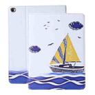 For iPad 9.7 (2018) / (2017) Cross Texture Horizontal Flip PU Leather Case with Holder & Sleep / Wake-up Function(Sail) - 1
