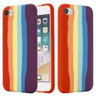 For iPhone SE 2022 / SE 2020 / 8 / 7 Rainbow Liquid Silicone Shockproof Full Coverage Protective Case - 1