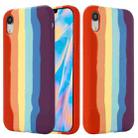 For iPhone XR Rainbow Liquid Silicone Shockproof Full Coverage Protective Case - 1
