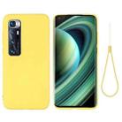 For Xiaomi Mi 10 Ultra Pure Color Liquid Silicone Shockproof Full Coverage Case(Yellow) - 1