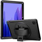 For Samsung Galaxy Tab A7 10.4 (2020) 360 Degree Rotation PC + TPU Protective Case with Holder & Hand Strap(Black) - 1