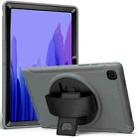 For Samsung Galaxy Tab A7 10.4 (2020) 360 Degree Rotation PC + TPU Protective Case with Holder & Hand Strap(Grey) - 1