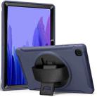 For Samsung Galaxy Tab A7 10.4 (2020) 360 Degree Rotation PC + TPU Protective Case with Holder & Hand Strap(Blue) - 1
