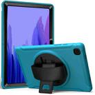 For Samsung Galaxy Tab A7 10.4 (2020) 360 Degree Rotation PC + TPU Protective Case with Holder & Hand Strap(Light Blue) - 1