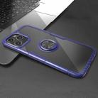 For iPhone 12 / 12 Pro Shockproof Transparent TPU + Acrylic Protective Case with Ring Holder(Blue) - 1
