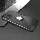 For iPhone 12 Pro Max Shockproof Transparent TPU + Acrylic Protective Case with Ring Holder(Black and Silver) - 1