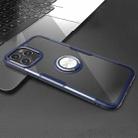 For iPhone 12 Pro Max Shockproof Transparent TPU + Acrylic Protective Case with Ring Holder(Navy Blue) - 1